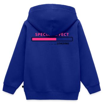 loading Special Effect - be patient - Kids Premium Organic Zip-up Hoodie - royal blue - Back - AI Model Kid Male (0cm)