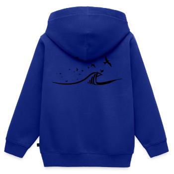 Flug von Möwen über den Wellen - Kinder Premium Organic Zip Hoodie - Royalblau - Hinten - AI Model Kid Male (0cm)