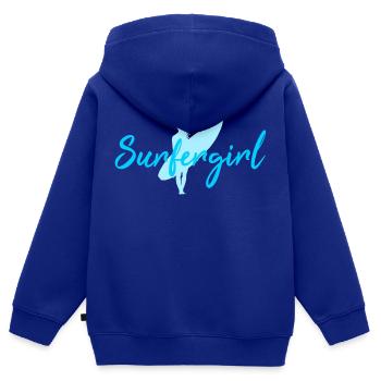 Surfergirl - Kinder Premium Organic Zip Hoodie - Royalblau - Hinten - AI Model Kid Male (0cm)