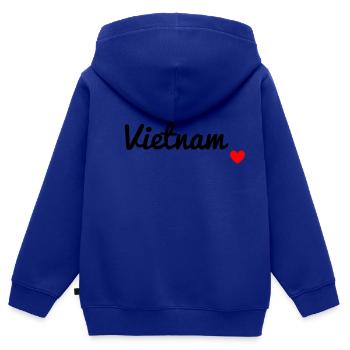 Vietnam - Kinder Premium Organic Zip Hoodie - Royalblau - Hinten - AI Model Kid Male (0cm)