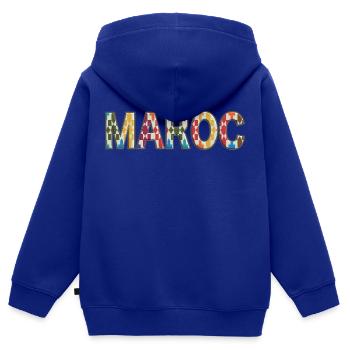 MAROC DESIGN - Kids Premium Organic Zip-up Hoodie - royal blue - Back - AI Model Kid Male (0cm)