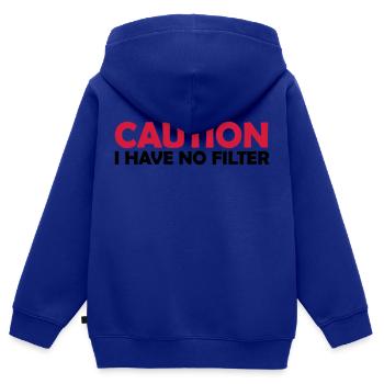 attention pas de citation de filtre - Sweat Premium à capuche zippé enfant bio - bleu roi - Dos - AI Model Kid Male (0cm)