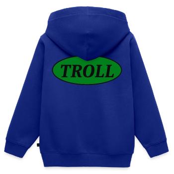 Troll - Kinder Premium Organic Zip Hoodie - Royalblau - Hinten - AI Model Kid Male (0cm)