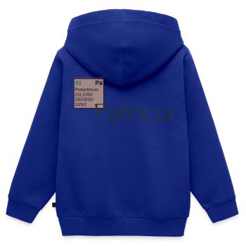 Patricia Vorname Namensschild Protactinium - Kinder Premium Organic Zip Hoodie - Royalblau - Hinten - AI Model Kid Male (0cm)