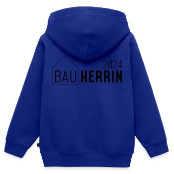 Bauherrin 2024 - Kinder Premium Organic Zip Hoodie - Royalblau - Hinten - AI Model Kid Male (0cm)
