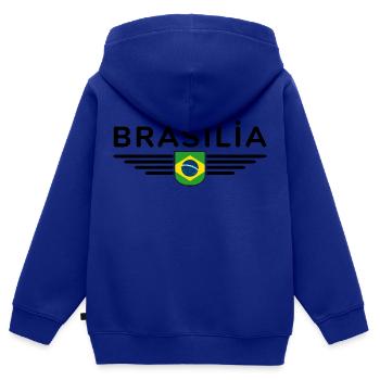 Brasília T-Shirt für Fans und Reisende - Kinder Premium Organic Zip Hoodie - Royalblau - Hinten - AI Model Kid Male (0cm)