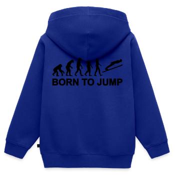 Evolution Ski-jumping - Kids Premium Organic Zip-up Hoodie - royal blue - Back - AI Model Kid Male (0cm)