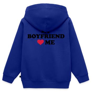 My boyfriend loves me - Kinder Premium Organic Zip Hoodie - Royalblau - Hinten - AI Model Kid Male (0cm)