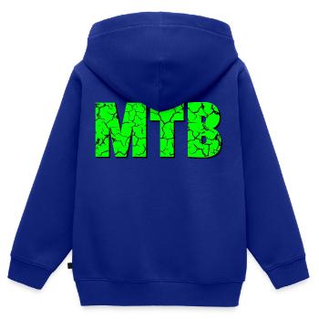 MTB - Kinder Premium Organic Zip Hoodie - Royalblau - Hinten - AI Model Kid Male (0cm)