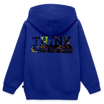 Denken Sie vor dem Computer-Hacking-Hacker nach - Kinder Premium Organic Zip Hoodie - Royalblau - Hinten - AI Model Kid Male (0cm)