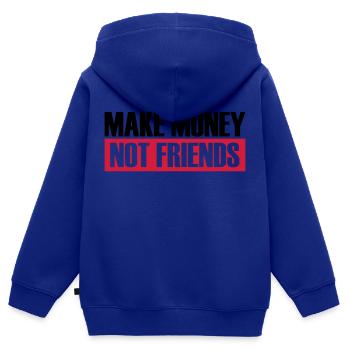Logo Gagner de l’argent - Sweat Premium à capuche zippé enfant bio - bleu roi - Dos - AI Model Kid Male (0cm)