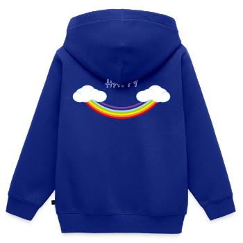 Arc-en-ciel inversé en forme de sourire - Sweat Premium à capuche zippé enfant bio - bleu roi - Dos - AI Model Kid Male (0cm)
