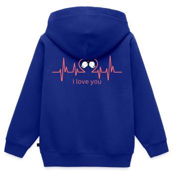 I love You - Kinder Premium Organic Zip Hoodie - Royalblau - Hinten - AI Model Kid Male (0cm)