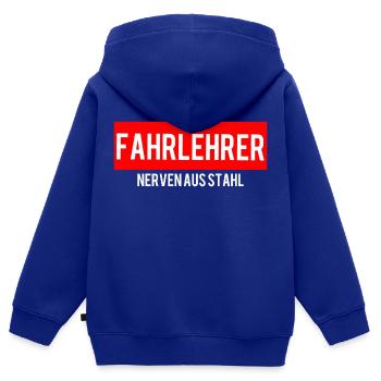 Fahrlehrer Nerven Aus Stahl - Kinder Premium Organic Zip Hoodie - Royalblau - Hinten - AI Model Kid Male (0cm)