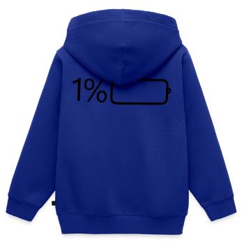 1 Prozent Leistung - Kinder Premium Organic Zip Hoodie - Royalblau - Hinten - AI Model Kid Male (0cm)