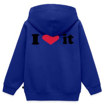 i heart it - Kinder Premium Organic Zip Hoodie - Royalblau - Hinten - AI Model Kid Male (0cm)