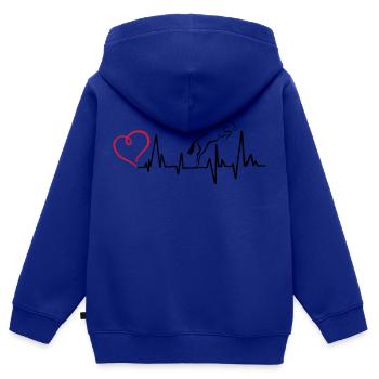 Heartbeat Herzschlag Springpferd - Kinder Premium Organic Zip Hoodie - Royalblau - Hinten - AI Model Kid Male (0cm)