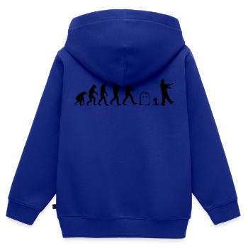 Evolution - Kids Premium Organic Zip-up Hoodie - royal blue - Back - AI Model Kid Male (0cm)