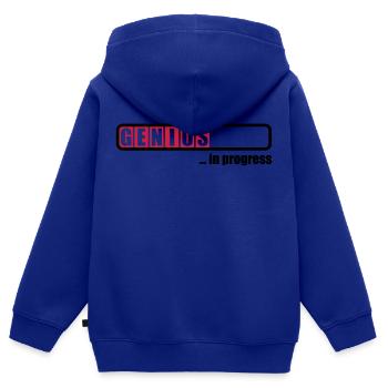 Genius in progress - Kids Premium Organic Zip-up Hoodie - royal blue - Back - AI Model Kid Male (0cm)