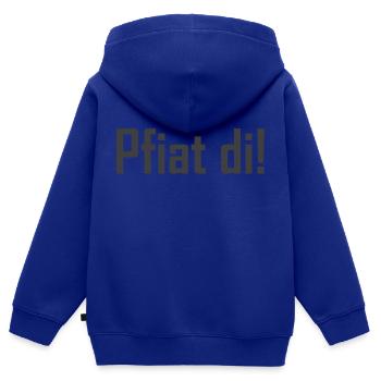 Pfiat di – Dein Herz schlägt für das Bairische - Kinder Premium Organic Zip Hoodie - Royalblau - Hinten - AI Model Kid Male (0cm)