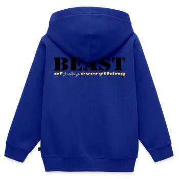 Beast everything black - Kinder Premium Organic Zip Hoodie - Royalblau - Hinten - AI Model Kid Male (0cm)