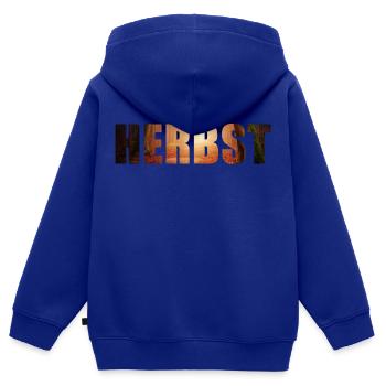 Herbst - Kinder Premium Organic Zip Hoodie - Royalblau - Hinten - AI Model Kid Male (0cm)