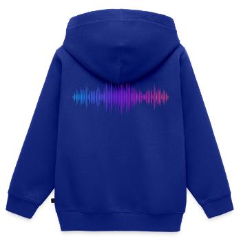 Schallwellen Musikwelle Vintage Retro DJ Herz Scheibe - Kinder Premium Organic Zip Hoodie - Royalblau - Hinten - AI Model Kid Male (0cm)