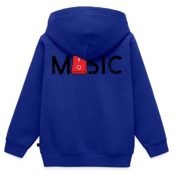Music On Off - Kinder Premium Organic Zip Hoodie - Royalblau - Hinten - AI Model Kid Male (0cm)