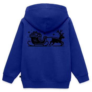 Rentier Schlitten - Kinder Premium Organic Zip Hoodie - Royalblau - Hinten - AI Model Kid Male (0cm)