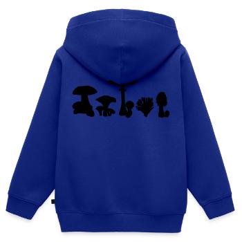 Pilz - Kinder Premium Organic Zip Hoodie - Royalblau - Hinten - AI Model Kid Male (0cm)