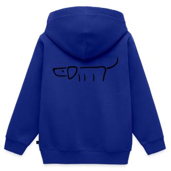 Cane - Sweat Premium à capuche zippé enfant bio - bleu roi - Dos - AI Model Kid Male (0cm)