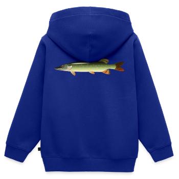 fish15 - Kinder Premium Organic Zip Hoodie - Royalblau - Hinten - AI Model Kid Male (0cm)