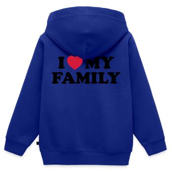 I love my family - Kinder Premium Organic Zip Hoodie - Royalblau - Hinten - AI Model Kid Male (0cm)