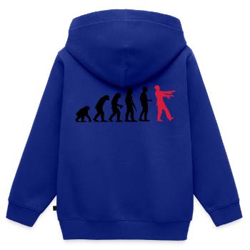 Zombie Evolution (zweifarbig) - Kinder Premium Organic Zip Hoodie - Royalblau - Hinten - AI Model Kid Male (0cm)