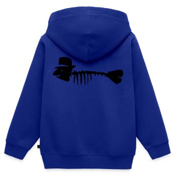 fischgraete mit hut - Kinder Premium Organic Zip Hoodie - Royalblau - Hinten - AI Model Kid Male (0cm)