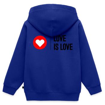 Love is Love - Kinder Premium Organic Zip Hoodie - Royalblau - Hinten - AI Model Kid Male (0cm)