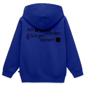 wasser - Kinder Premium Organic Zip Hoodie - Royalblau - Hinten - AI Model Kid Male (0cm)