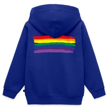Rainbow Flag & colors - Kids Premium Organic Zip-up Hoodie - royal blue - Back - AI Model Kid Male (0cm)