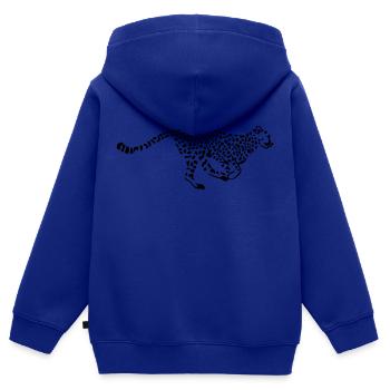 Leopard - Kinder Premium Organic Zip Hoodie - Royalblau - Hinten - AI Model Kid Male (0cm)