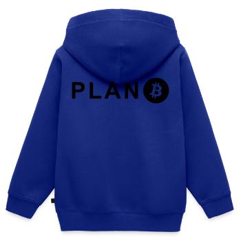 Plan B - Sweat Premium à capuche zippé enfant bio - bleu roi - Dos - AI Model Kid Male (0cm)