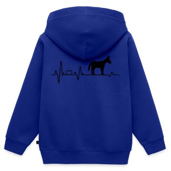Esel Herzschlag Muli Maultier Bauernhof Landwirt - Kinder Premium Organic Zip Hoodie - Royalblau - Hinten - AI Model Kid Male (0cm)