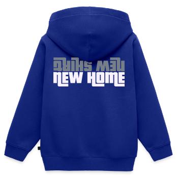 Neues T-shirt, neues Zuhause - Kinder Premium Organic Zip Hoodie - Royalblau - Hinten - AI Model Kid Male (0cm)