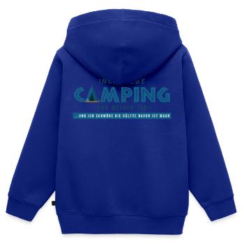 campen arbeit campingwagen lustige sprüche camper - Kinder Premium Organic Zip Hoodie - Royalblau - Hinten - AI Model Kid Male (0cm)