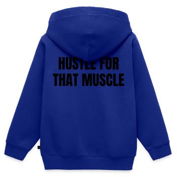 Hustle - Kinder Premium Organic Zip Hoodie - Royalblau - Hinten - AI Model Kid Male (0cm)