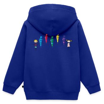 Schulanfang - back to school - Kinder Premium Organic Zip Hoodie - Royalblau - Hinten - AI Model Kid Male (0cm)