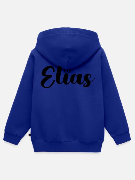 Elias - Sudadera Premium con capucha y cremallera infantil orgánica - azul royal