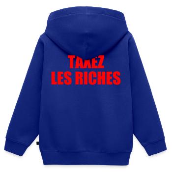 Besteuerung der Reichen - Kinder Premium Organic Zip Hoodie - Royalblau - Hinten - AI Model Kid Male (0cm)