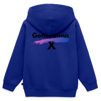 Generation X - Kinder Premium Organic Zip Hoodie - Royalblau - Hinten - AI Model Kid Male (0cm)