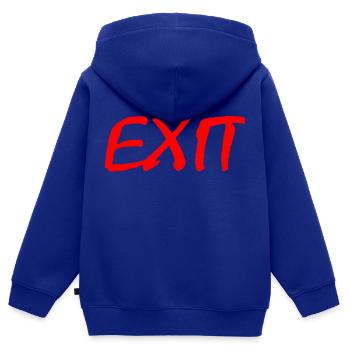 Exit - Kids Premium Organic Zip-up Hoodie - royal blue - Back - AI Model Kid Male (0cm)