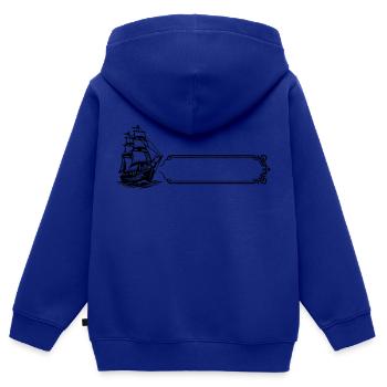 Boot - Name, Vorname - Kinder Premium Organic Zip Hoodie - Royalblau - Hinten - AI Model Kid Male (0cm)